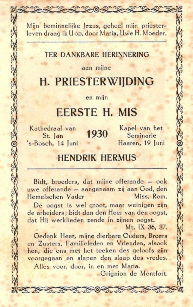 Hermus Hendrik 1930 Haaren, Ophalen of Verzenden