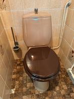 Hele mooie bruine vintage toilet set., Steen, Toilet, Zo goed als nieuw, Ophalen