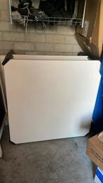 Tafel wit met zwarte poteb 80x80, Huis en Inrichting, Overige materialen, Gebruikt, 50 tot 100 cm, Vierkant