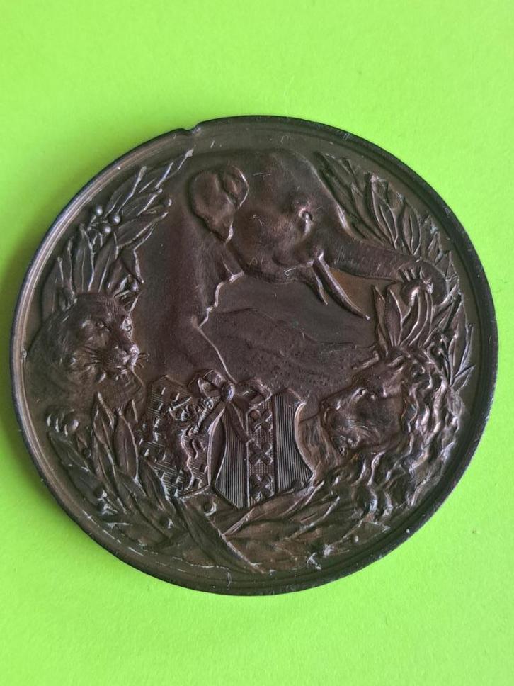 1888 Artis Amsterdam medaille in brons, schaars, Postzegels en Munten, Penningen en Medailles, Brons, Nederland, Verzenden