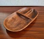 te koop: houten snackschaal 3 vakken, retro vintage jaren 70, Verzamelen, Ophalen of Verzenden, Huis en Inrichting