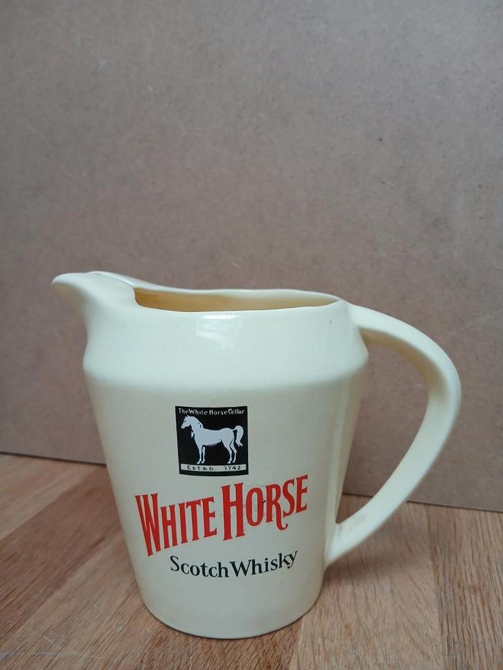 Kan "White Horse Scotch Whisky", pastel geel, Verzamelen, Merken en Reclamevoorwerpen, Gebruiksvoorwerp, Ophalen of Verzenden
