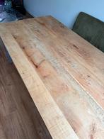 Mango Houten Eettafel met Metalen Onderstel, Ophalen, Gebruikt, 100 tot 150 cm, Eikenhout