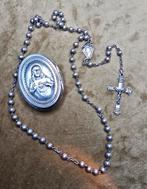 Zilveren antieke Franse rozenkrans in antiek doosje, Ophalen of Verzenden