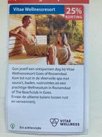 Kortingscode Vitae Welnessresort Goes of Roosendaal, Tickets en Kaartjes, Eén persoon, Kortingsbon, Spa of Sauna