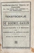 Tekstboekje De Boemel-Baron klucht-operette 3 bedrijven, Boeken, Muziek, Gelezen, Artiest, Ophalen of Verzenden, Pordes-Milo & Herman Hall