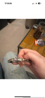 Buddha to Buddha Armband Leer/Zilver 20cm, Ophalen of Verzenden, Zo goed als nieuw, Zwart, Overige materialen