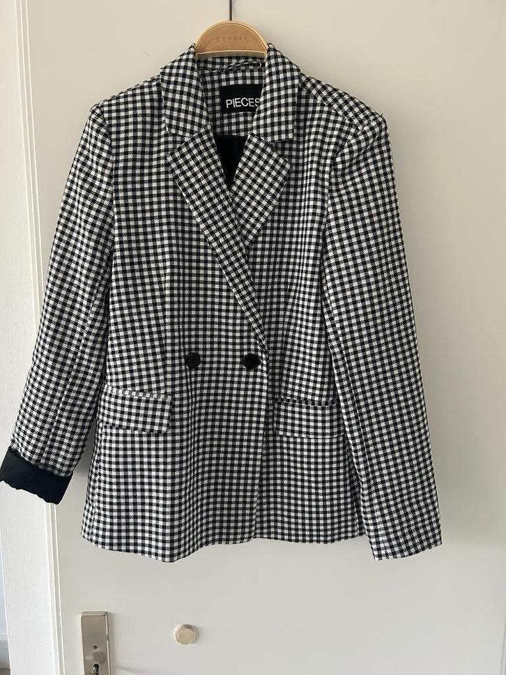 Kolbert dames  zwart wit ruitje maat S, Kleding | Dames, Jasjes, Kostuums en Pakken, Zo goed als nieuw, Jasje, Maat 36 (S), Zwart