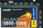 Sticker: ANWB - Wegenwacht - Dag en nacht (4), Ophalen of Verzenden, Zo goed als nieuw, Bedrijf of Vereniging