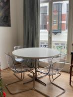 Witte ronde tafel - 120cm diameter - Pastoe vintage, Ophalen, Gebruikt, Metaal, Rond