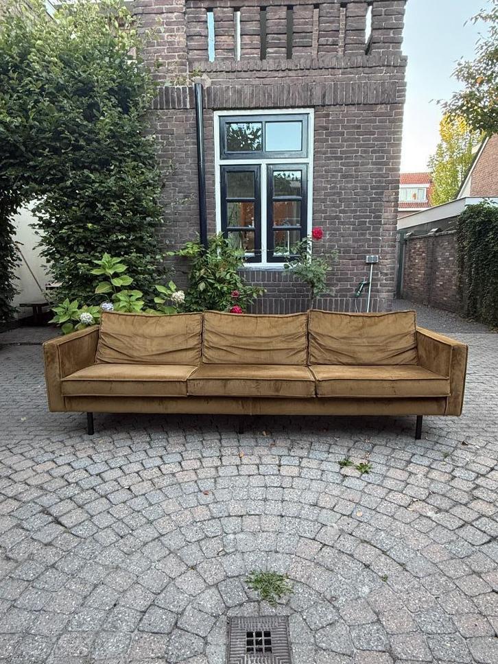 BePureHome Rodeo Velvet 3-zits bank fluweel - Honing, Huis en Inrichting, Banken | Bankstellen, Gebruikt, Rechte bank, Driepersoons