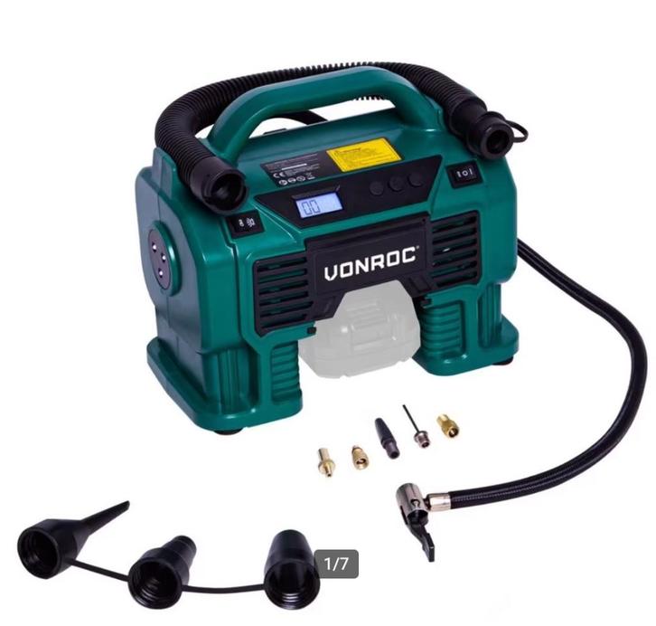 Vonroc > Accu compressor 20V - 12V | Excl. accu en snellader, Doe-het-zelf en Verbouw, Compressors, Nieuw, 10 bar of meer, 100 liter of meer