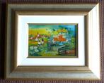 Kroatisch naïef achter glas schilderij, Ophalen of Verzenden