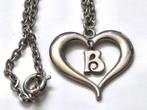 Stevige hanger, hart met letter B, met ketting (6917), Ophalen, Overige materialen, Zo goed als nieuw, Hart