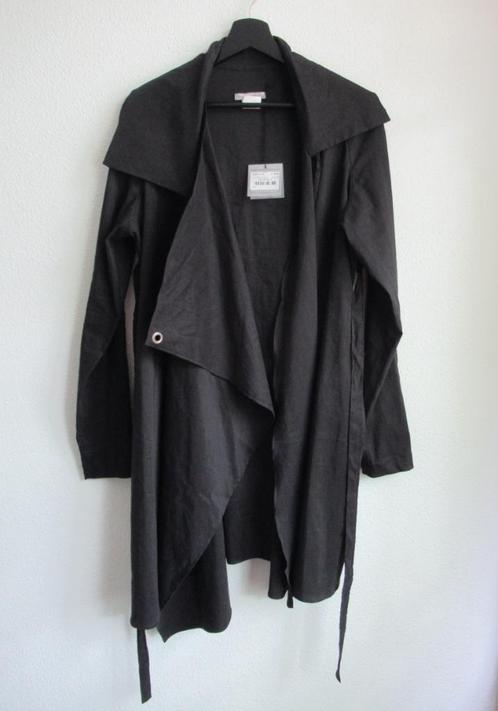 Nieuwe zwarte linnenmix zomerjas van Sarah Pacini - mt M, Kleding | Dames, Jassen | Zomer, Nieuw, Maat 38/40 (M), Zwart, Verzenden