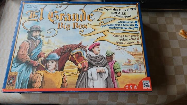 bordspellen big box El Grande met alle uitbreidingen 999 gam, Hobby en Vrije tijd, Gezelschapsspellen | Bordspellen, Nieuw, Een of twee spelers