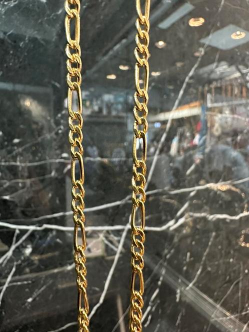 Prachtige 14k gouden Figaro ketting | 50 cm, Sieraden, Tassen en Uiterlijk, Kettingen, Nieuw, Goud, Ophalen of Verzenden