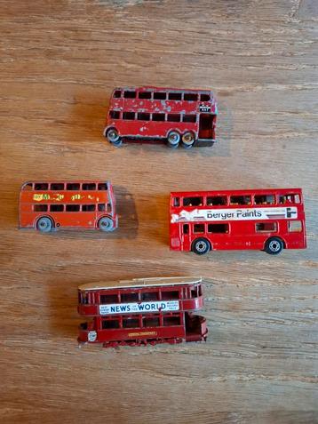 Vintage Speelgoed Bussen - Set van 4 beschikbaar voor biedingen