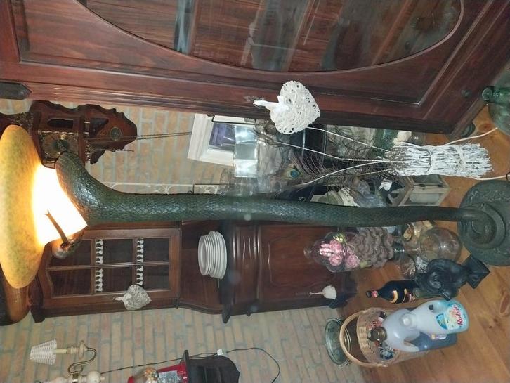Art deco lamp tekoop naar ontwerp van Edgar Brandt, Huis en Inrichting, Lampen | Vloerlampen, Zo goed als nieuw, 150 tot 200 cm