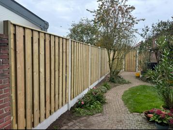 Douglas of vuren schutting met betonpalen inclusief montage! beschikbaar voor biedingen