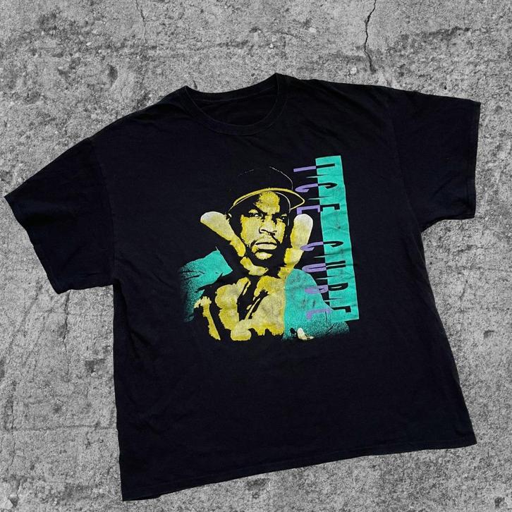 Vintage T-shirt Ice Cube Portret T-276, Kleding | Heren, T-shirts, Zo goed als nieuw, Maat 56/58 (XL), Zwart, Verzenden