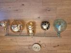 Design Hanglamp met 5 Unieke Glazen Kappen, Ophalen, Zo goed als nieuw, Glas, Industrieel / Modern