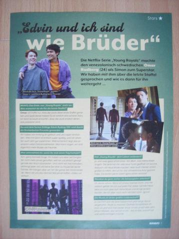 Artikel Omar Rudberg Young Royals Duits tijdschrift Bravo A4 beschikbaar voor biedingen