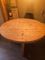 Houten eettafel, Huis en Inrichting, Tafels | Eettafels, Ophalen, Rond, Zo goed als nieuw, Vier personen