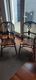 Antieke Engelse Windsor Fauteuils - Set van 2, Ophalen, Minder dan 50 cm, Gebruikt, Minder dan 75 cm