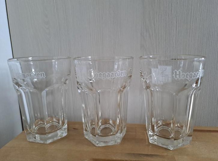 Nieuwe Hoegaarden bierglazen set van 3 witbier, Huis en Inrichting, Keuken | Keukenbenodigdheden, Nieuw, Ophalen of Verzenden