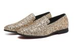 Gouden heren glitter loafers schoenen mocassins luxe sjieke, Verzenden, Nieuw, Loafers