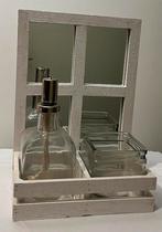 Houten omlijsting met Olielamp en Glazen Bakje, Huis en Inrichting, Woonaccessoires | Overige, Ophalen, Nieuw