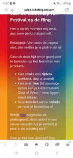 750 jaar, festival op de ring, kaartjes GEZOCHT, middag, Tickets en Kaartjes, Twee personen
