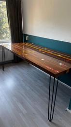 Unieke vintage eettafel van gymzaalhout, Huis en Inrichting, Ophalen, 200 cm of meer, 50 tot 100 cm, Zo goed als nieuw