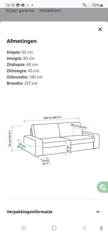 Kivik ikea zwart leren bank - afbeelding 1