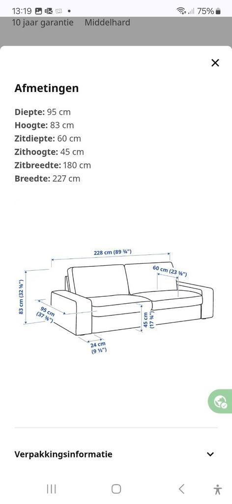Kivik ikea zwart leren bank, Huis en Inrichting, Slaapkamer | Slaapbanken, Zo goed als nieuw, 200 cm, Tweepersoons, Zwart, Ophalen