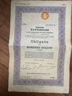 Oude obligatie Rotterdam, 1920 tot 1950, Ophalen of Verzenden, Obligatie of Lening