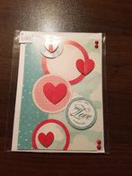 Kaartje VALENTIJN hartjes, Hobby en Vrije tijd, Kaarten | Zelfgemaakt, Ophalen of Verzenden, Nieuw, Overige thema's