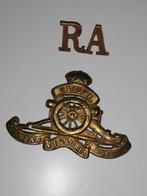 WO1/WO2 Royal Artillery Ubique setje, Ophalen of Verzenden, Landmacht, Engeland, Embleem of Badge