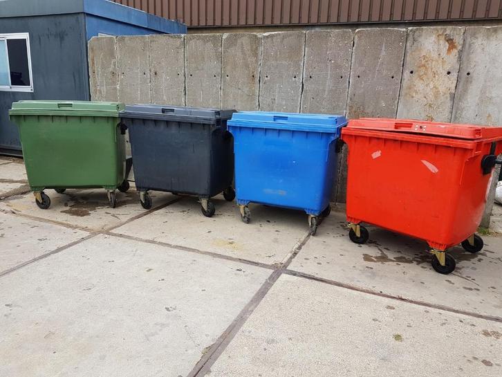 AANBIEDING Kunststof Afvalcontainer 1100L Direct Beschikbaar, Huis en Inrichting, Woonaccessoires | Prullenbakken, Gebruikt, Kunststof