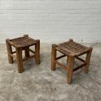 Vintage brutalist krukken stoelen oude boomstam kruk, Ophalen, Gebruikt, Hout