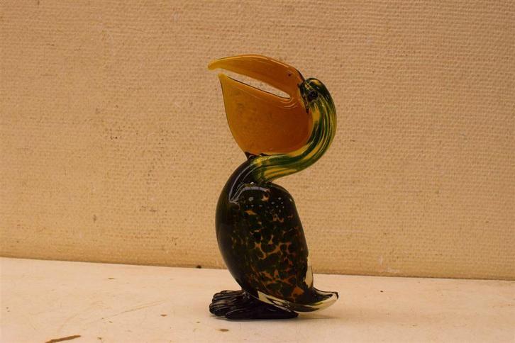 Murano glazen beeld van een Pelikaan 47843, Verzamelen, Beelden en Beeldjes, Gebruikt, Dier, Ophalen of Verzenden