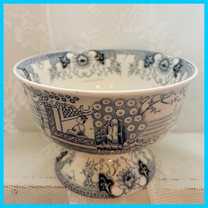 Brocante antieke kastkom Canton societe ceramique maestricht, Antiek en Kunst, Antiek | Keramiek en Aardewerk, Ophalen of Verzenden