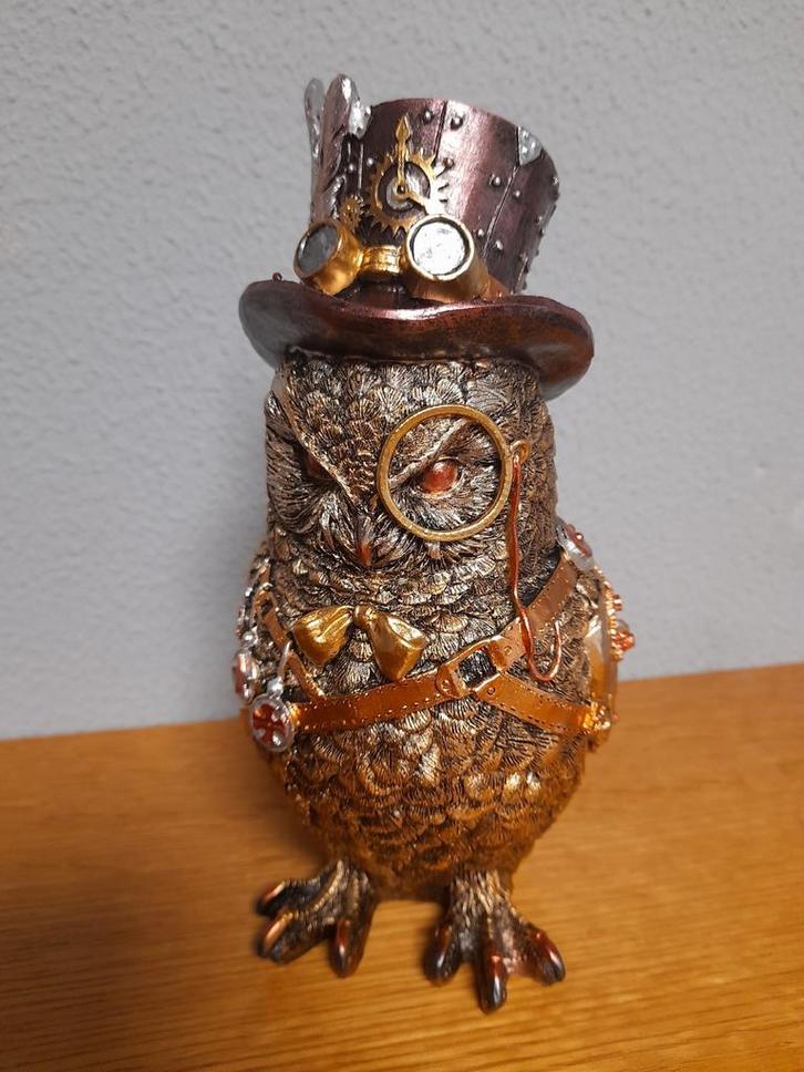 Steampunk uil4, Verzamelen, Beelden en Beeldjes, Zo goed als nieuw, Dier, Ophalen of Verzenden