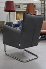 Luxe comfortabele fauteuil Aron Jess Design stof grijs (6x), Huis en Inrichting, Nieuw, Metaal, 50 tot 75 cm, Ophalen