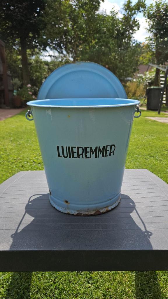 Vintage Emaille Luieremmer - Blauw, Antiek en Kunst, Antiek | Emaille, Ophalen of Verzenden