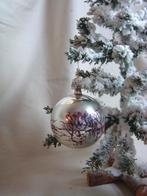 Oude kerstbal met winterlandschap, Ophalen of Verzenden, Gebruikt