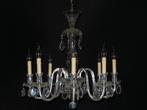Zilveren venetiaanse kroonluchter heeft 8 glasarmen, Ophalen, Gebruikt