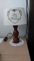 2 Eikenhouten Lampen met Kap, Hout, Gebruikt, Ophalen of Verzenden, Landelijk