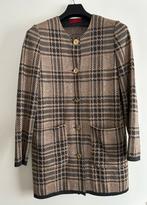 Devernois, lang geruit vest/jasje, wol, maat 42/44, Zwart, Maat 42/44 (L), Ophalen of Verzenden, Zo goed als nieuw